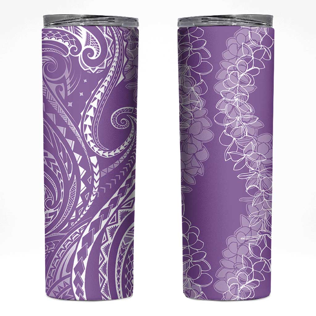 Polynesia Plumeria Lei Skinny Tumbler Periwinkle Curves Motif LT7 Periwinkle - Polynesian Pride