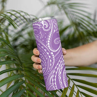Polynesia Plumeria Lei Skinny Tumbler Periwinkle Curves Motif LT7 - Polynesian Pride