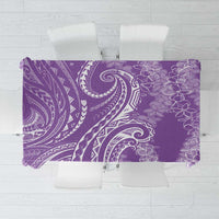 Polynesia Plumeria Lei Tablecloth Periwinkle Curves Motif