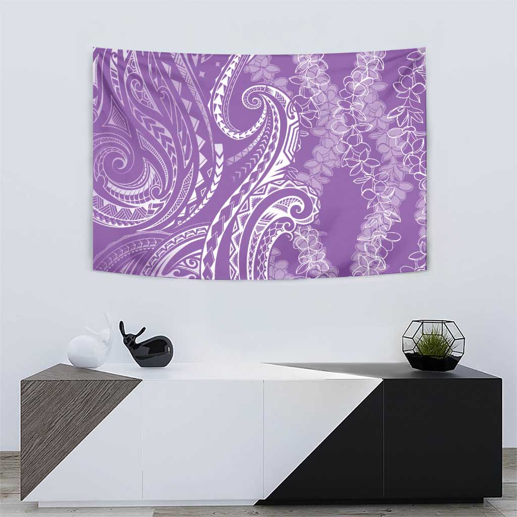 Polynesia Plumeria Lei Tapestry Periwinkle Curves Motif