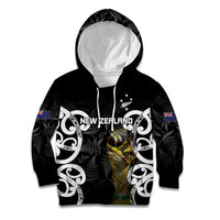 New Zealand WC2026 Custom Black Kid Hoodie Silver Fern