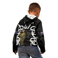 New Zealand WC2026 Custom Black Kid Hoodie Silver Fern