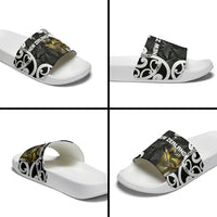New Zealand WC2026 Black Slide Sandals Silver Fern