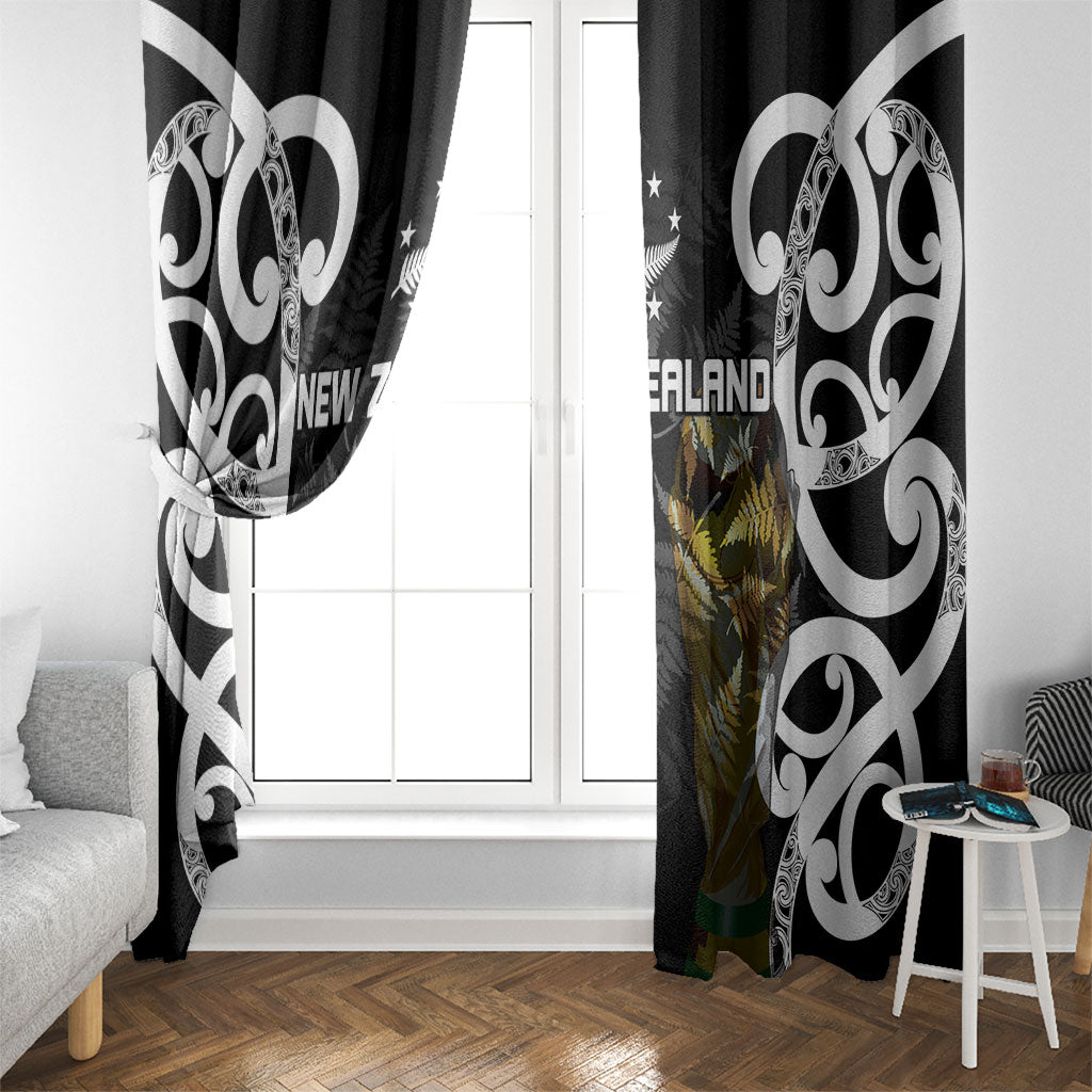 New Zealand WC2026 Black Window Curtain Silver Fern