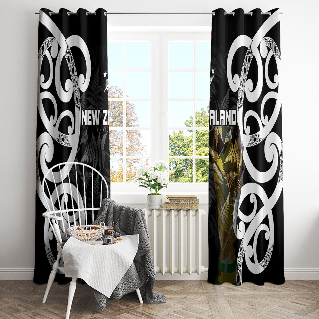 New Zealand WC2026 Black Window Curtain Silver Fern