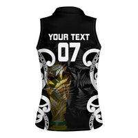 New Zealand WC2026 Custom Black Women Sleeveless Polo Shirt Silver Fern