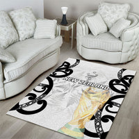 New Zealand WC2026 White Area Rug Silver Fern