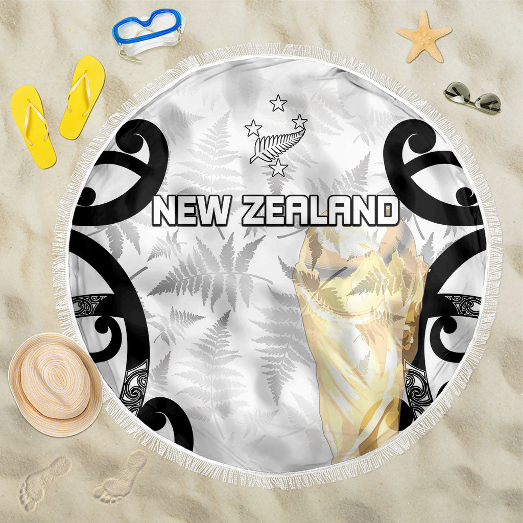 New Zealand WC2026 White Beach Blanket Silver Fern