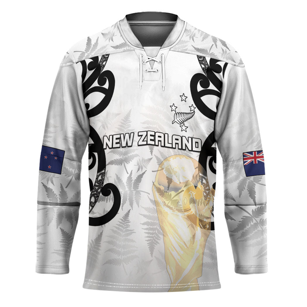 New Zealand WC2026 Custom White Hockey Jersey Silver Fern