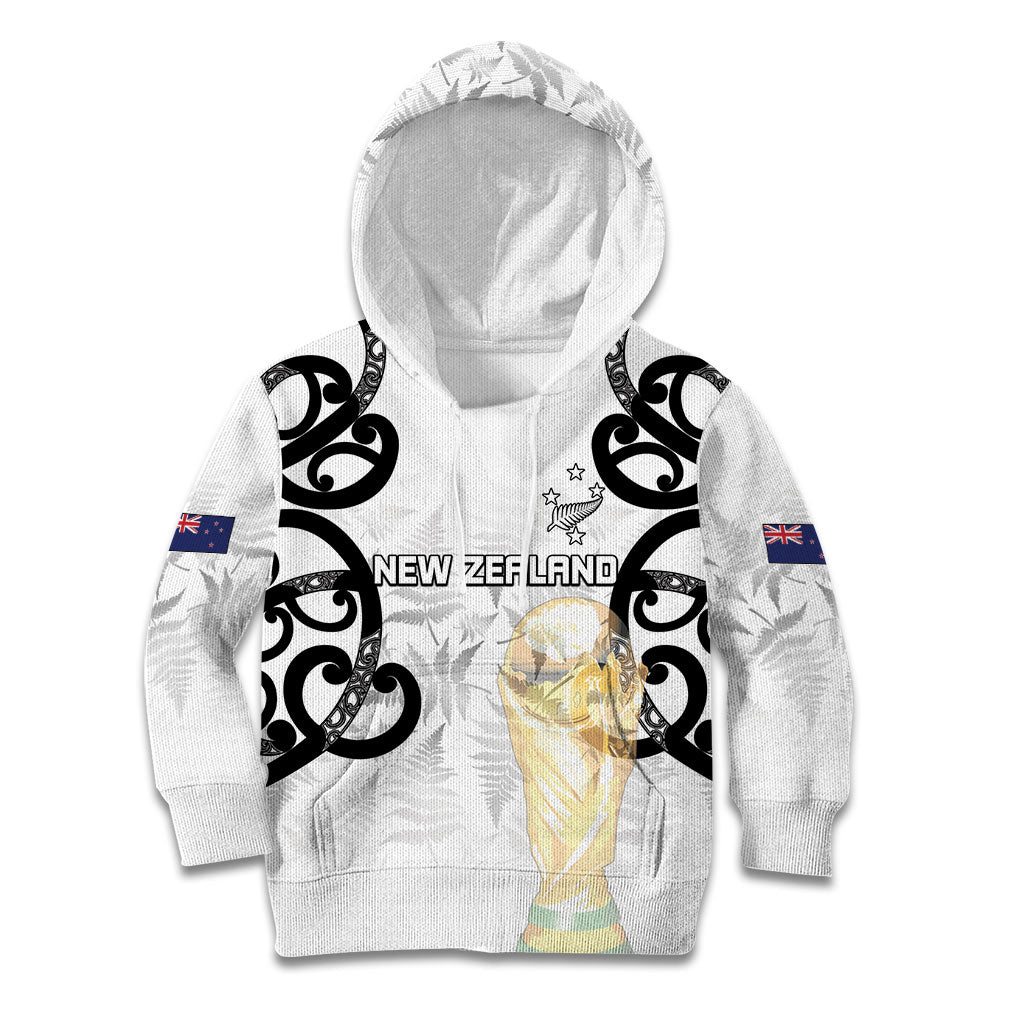 New Zealand WC2026 Custom White Kid Hoodie Silver Fern