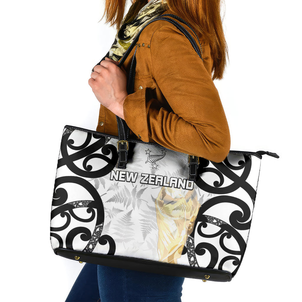 New Zealand WC2026 White Leather Tote Bag Silver Fern