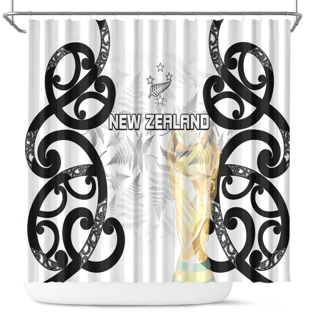 New Zealand WC2026 White Shower Curtain Silver Fern