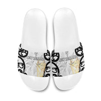 New Zealand WC2026 White Slide Sandals Silver Fern