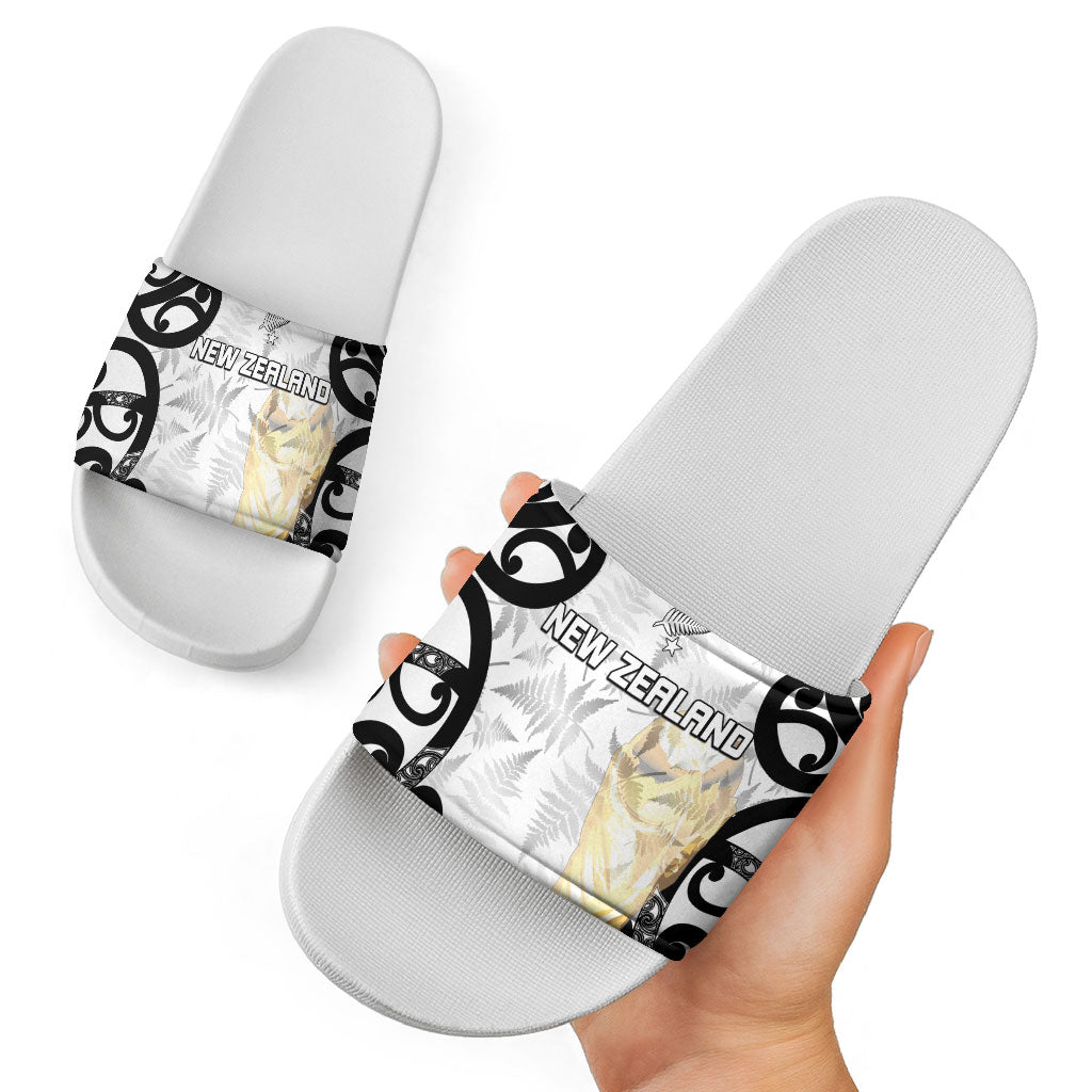 New Zealand WC2026 White Slide Sandals Silver Fern