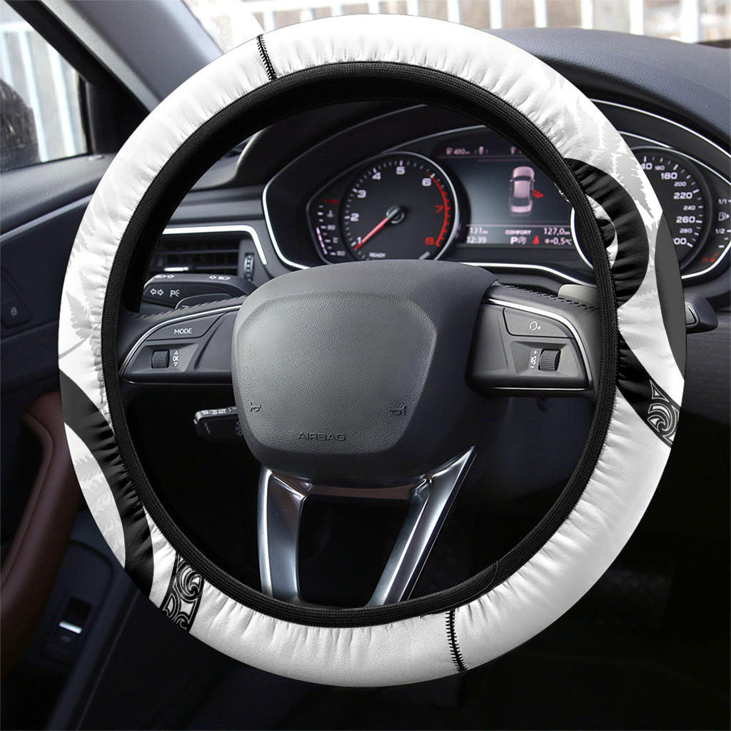 New Zealand WC2026 White Steering Wheel Cover Silver Fern