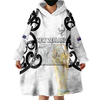 New Zealand WC2026 Custom White Wearable Blanket Hoodie Silver Fern