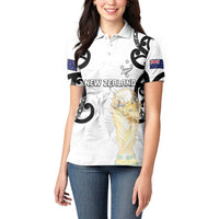 New Zealand WC2026 Custom White Women Polo Shirt Silver Fern