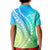 Polynesian Pride Kid Polo Shirt Turtle Hibiscus Luxury Style - Gradient Blue LT7 - Polynesian Pride