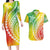 Polynesian Pride Couples Matching Long Sleeve Bodycon Dress and Hawaiian Shirt Turtle Hibiscus Luxury Style - Reggae LT7 Reggae - Polynesian Pride