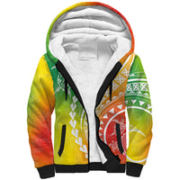 Polynesian Pride Sherpa Hoodie Turtle Hibiscus Luxury Style - Reggae LT7 Unisex Reggae - Polynesian Pride