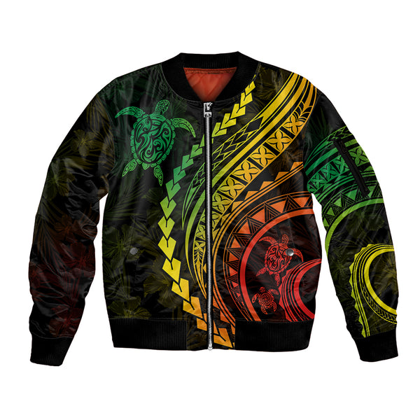 Polynesian Pride Sweatshirt Turtle Hibiscus Luxury Style - Aquamarine LT7 main image 1