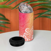 Polynesia 4 in 1 Can Cooler Tumbler Plumeria Pink Gradient Curves