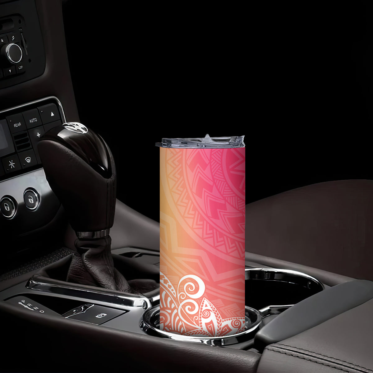 Polynesia Skinny Tumbler Plumeria Pink Gradient Curves