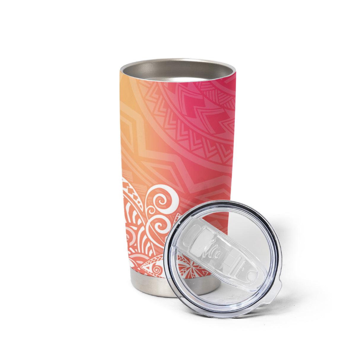 Polynesia Tumbler Cup Plumeria Pink Gradient Curves