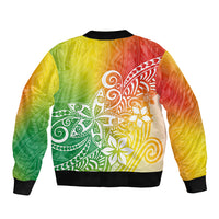 Polynesia Bomber Jacket Plumeria Reggae Curves LT7 - Polynesian Pride