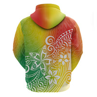 Polynesia Hoodie Plumeria Reggae Curves LT7 - Polynesian Pride