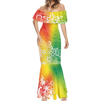 Polynesia Mermaid Dress Plumeria Reggae Curves LT7 - Polynesian Pride
