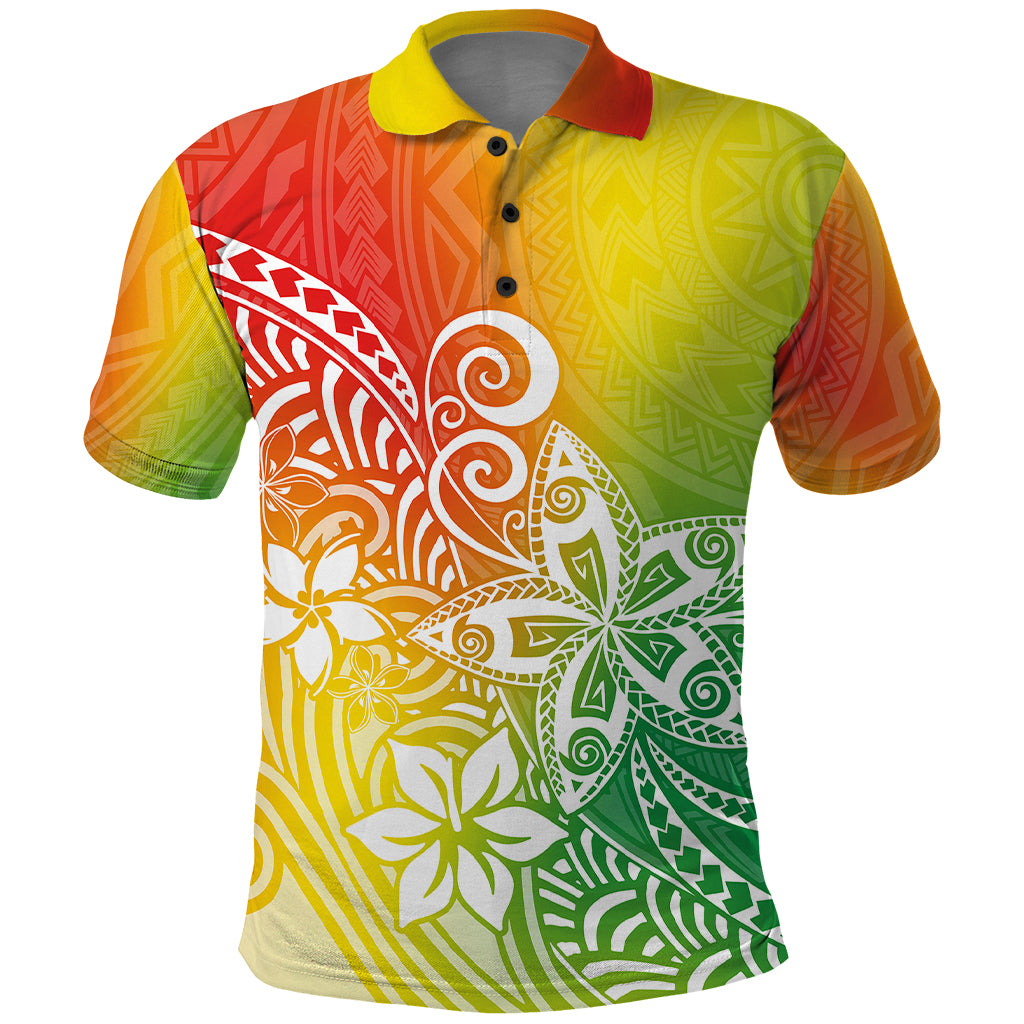 Polynesia Polo Shirt Plumeria Reggae Curves LT7 Reggae - Polynesian Pride