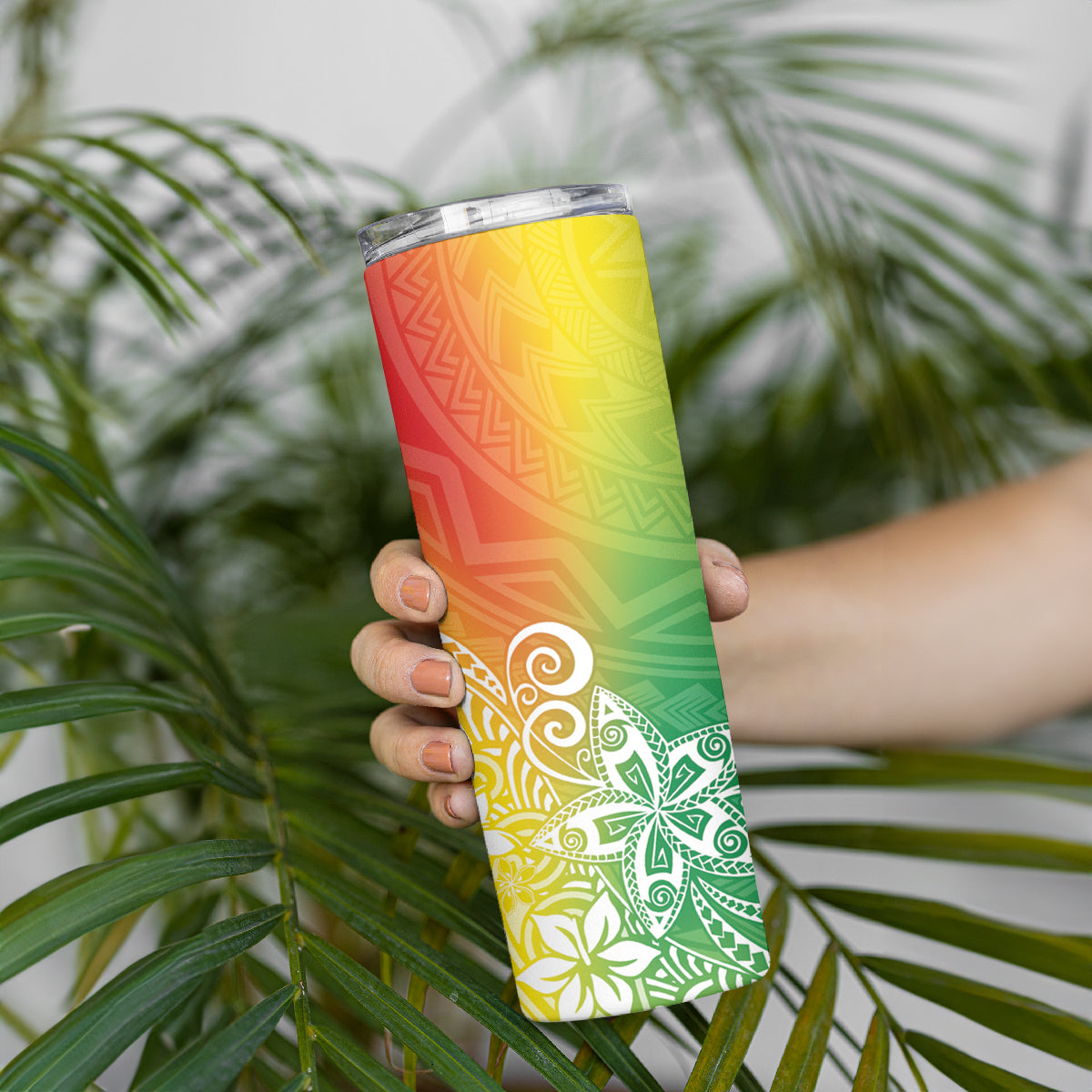 Polynesia Skinny Tumbler Plumeria Reggae Curves