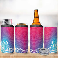 Polynesia 4 in 1 Can Cooler Tumbler Plumeria Galaxy Gradient Curves