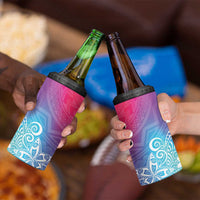 Polynesia 4 in 1 Can Cooler Tumbler Plumeria Galaxy Gradient Curves