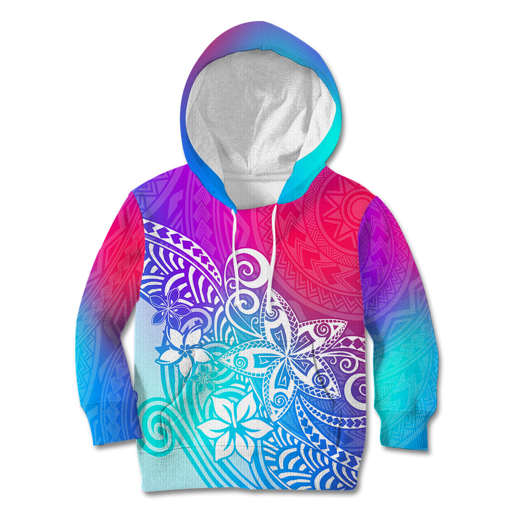Polynesia Kid Hoodie Plumeria Galaxy Gradient Curves LT7 Hoodie Galaxy - Polynesian Pride
