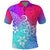 Polynesia Polo Shirt Plumeria Galaxy Gradient Curves LT7 Galaxy - Polynesian Pride