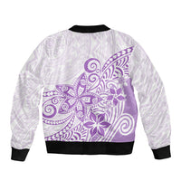 Polynesia Bomber Jacket Plumeria Lavender Curves LT7 - Polynesian Pride