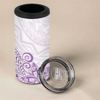 Polynesia 4 in 1 Can Cooler Tumbler Plumeria Lavender Curves