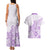 Polynesia Couples Matching Tank Maxi Dress and Hawaiian Shirt Plumeria Lavender Curves LT7 - Polynesian Pride