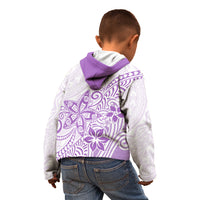 Polynesia Kid Hoodie Plumeria Lavender Curves LT7 - Polynesian Pride