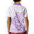 Polynesia Kid Polo Shirt Plumeria Lavender Curves LT7 - Polynesian Pride