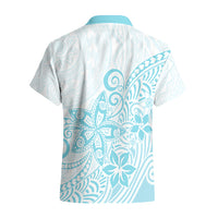 Polynesia Hawaiian Shirt Plumeria Turquoise Curves LT7 - Polynesian Pride