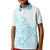 Polynesia Kid Polo Shirt Plumeria Turquoise Curves LT7 Kid Turquoise - Polynesian Pride