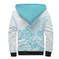 Polynesia Sherpa Hoodie Plumeria Turquoise Curves LT7 - Polynesian Pride