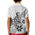 Polynesia Kid Polo Shirt Plumeria White Curves LT7 - Polynesian Pride