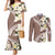 Aloha Hawaii Festive Couples Matching Mermaid Dress and Long Sleeve Button Shirt Frangipani Lace Classic - Beige