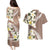 Aloha Hawaii Festive Couples Matching Puletasi and Hawaiian Shirt Frangipani Lace Classic - Beige