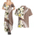 Aloha Hawaii Festive Couples Matching Summer Maxi Dress and Hawaiian Shirt Frangipani Lace Classic - Beige
