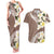 Aloha Hawaii Festive Couples Matching Tank Maxi Dress and Hawaiian Shirt Frangipani Lace Classic - Beige